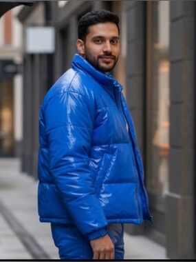 NWT Club Paradise Unisex Paxton Puffer Jacket No Front Closure - Blue- Size 2XL